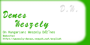 denes weszely business card